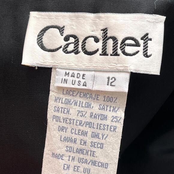 Cachet Vintage Black Strapless Sequin Dress - Picture 7 of 7